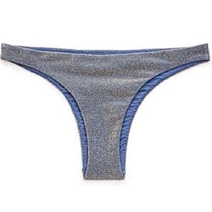 Aerie S Women Bikini Blue Sparkle Metallic Cheekiest Bottoms Swimwear Small